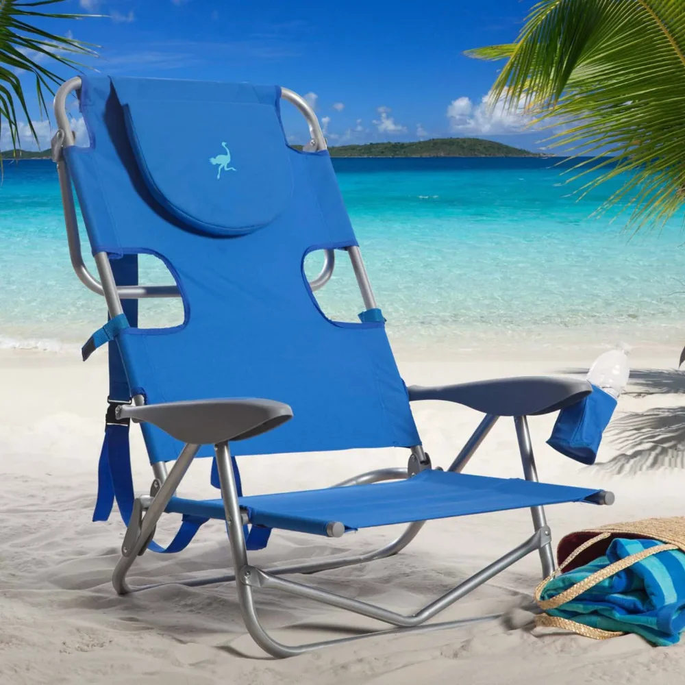 

Backpack Steel Beach Chair - Blue Silla Playa Leżak Ogrodowy Składany