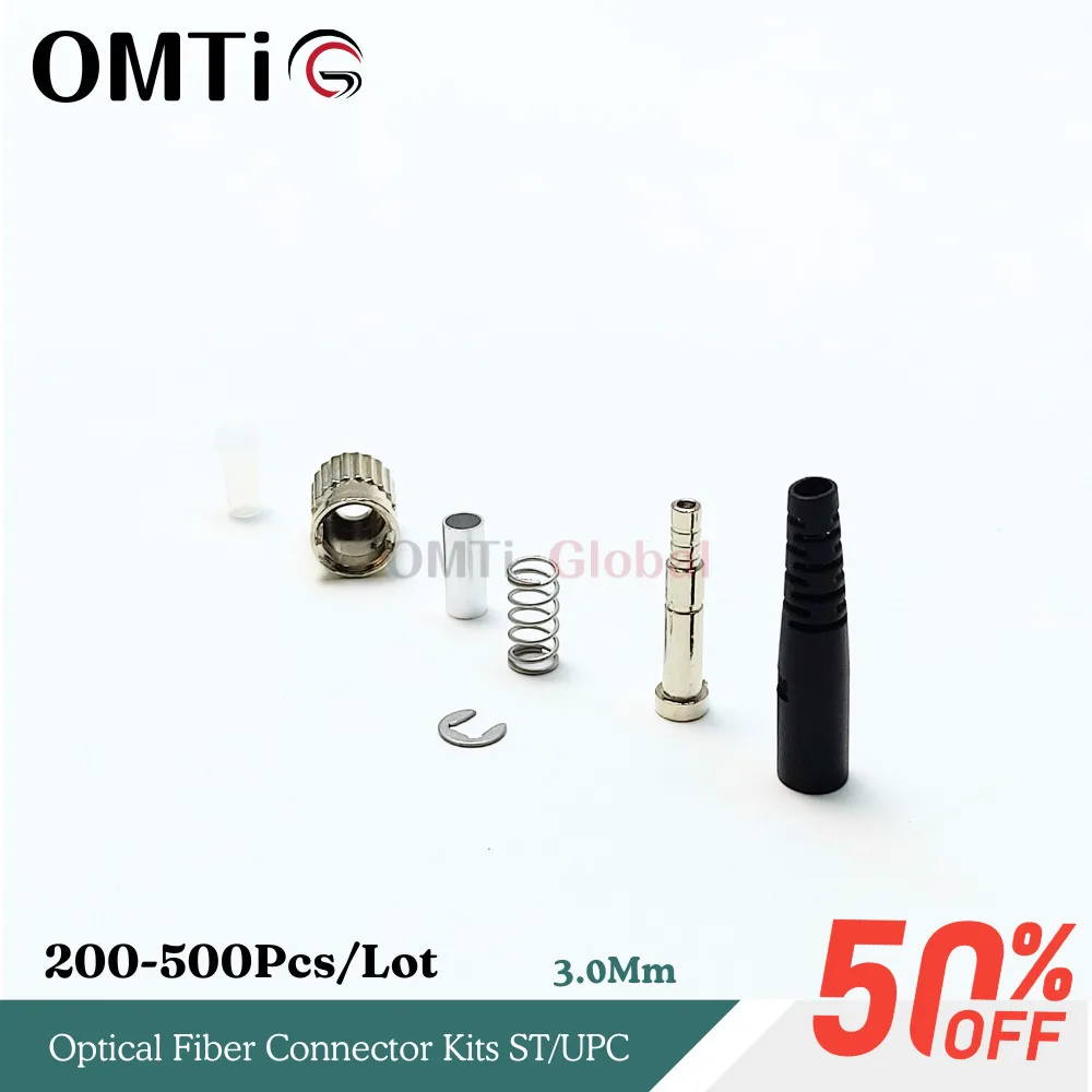 200-500 шт. комплекты оптоволоконных разъемов ST/UPC 3 0 мм SM для части патчкокорда Ftth