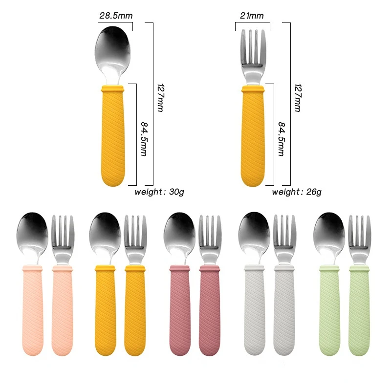 

Набор силиконовых ложек и вилок для младенцев, 2 шт.