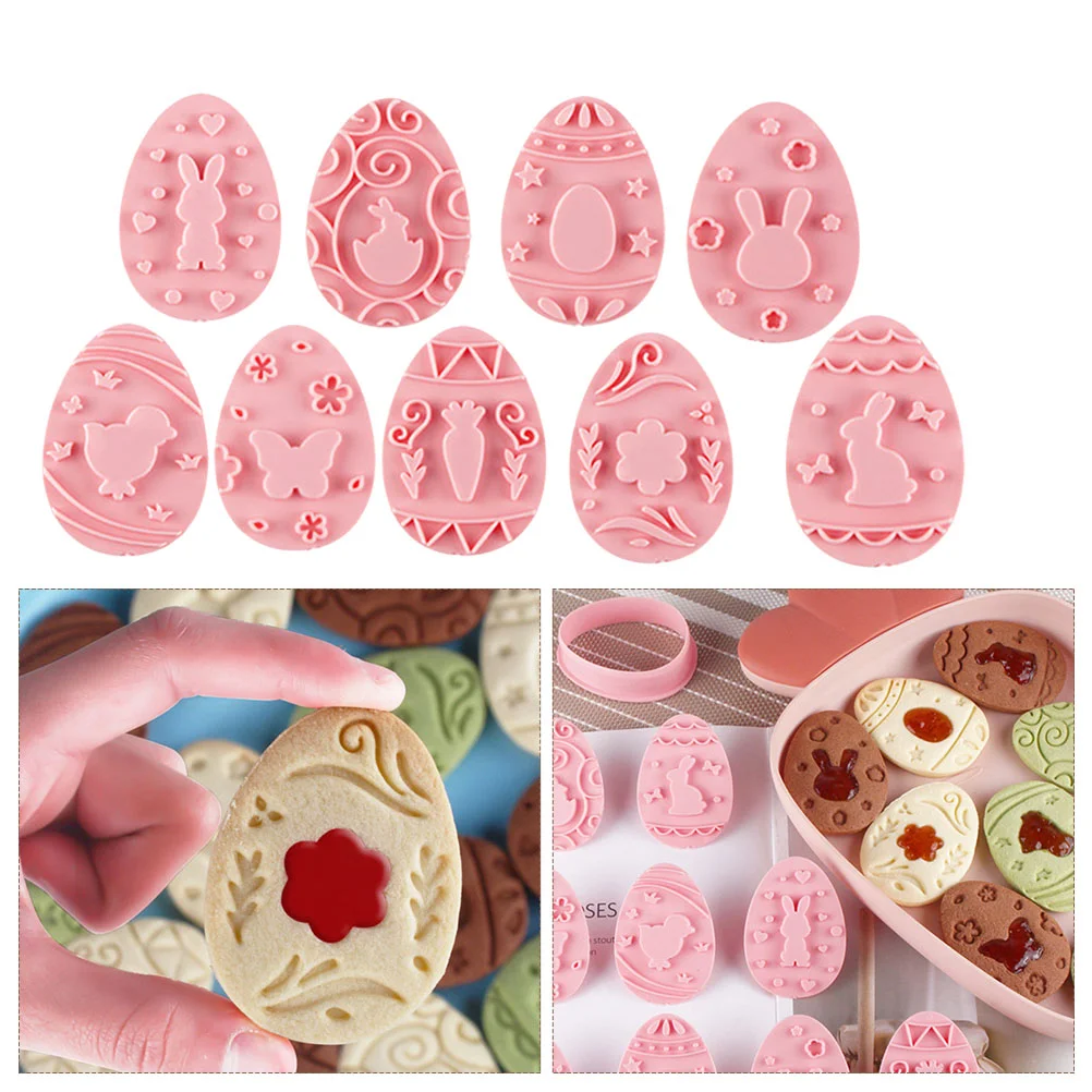 

Molds Easter Cookie Baking Biscuit Egg Bunny Stamps Tool Press Cookies Mold Candy Fondant Mooncake Pastry Embossed Sandwich Diy