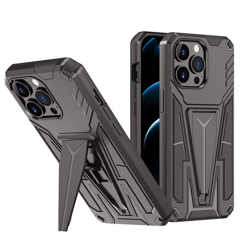 Противоударный жесткий чехол для IPhone с бронированным кронштейном совместим