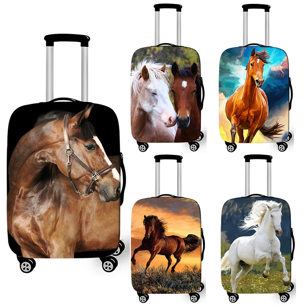 Animal Horse Print Luggage Cover for Travelling Elastic Anti-dust Trolley Case Covers Travel Accessories Cute Suitcase Cover
