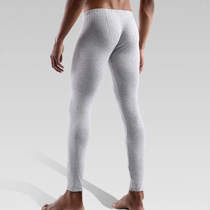 Brand Men Long Johns Tight Underwear Men Sexy U Convex Penis Pouch Leggings Gay Comfort Homewear Lounge Pants Thermal Underpants
