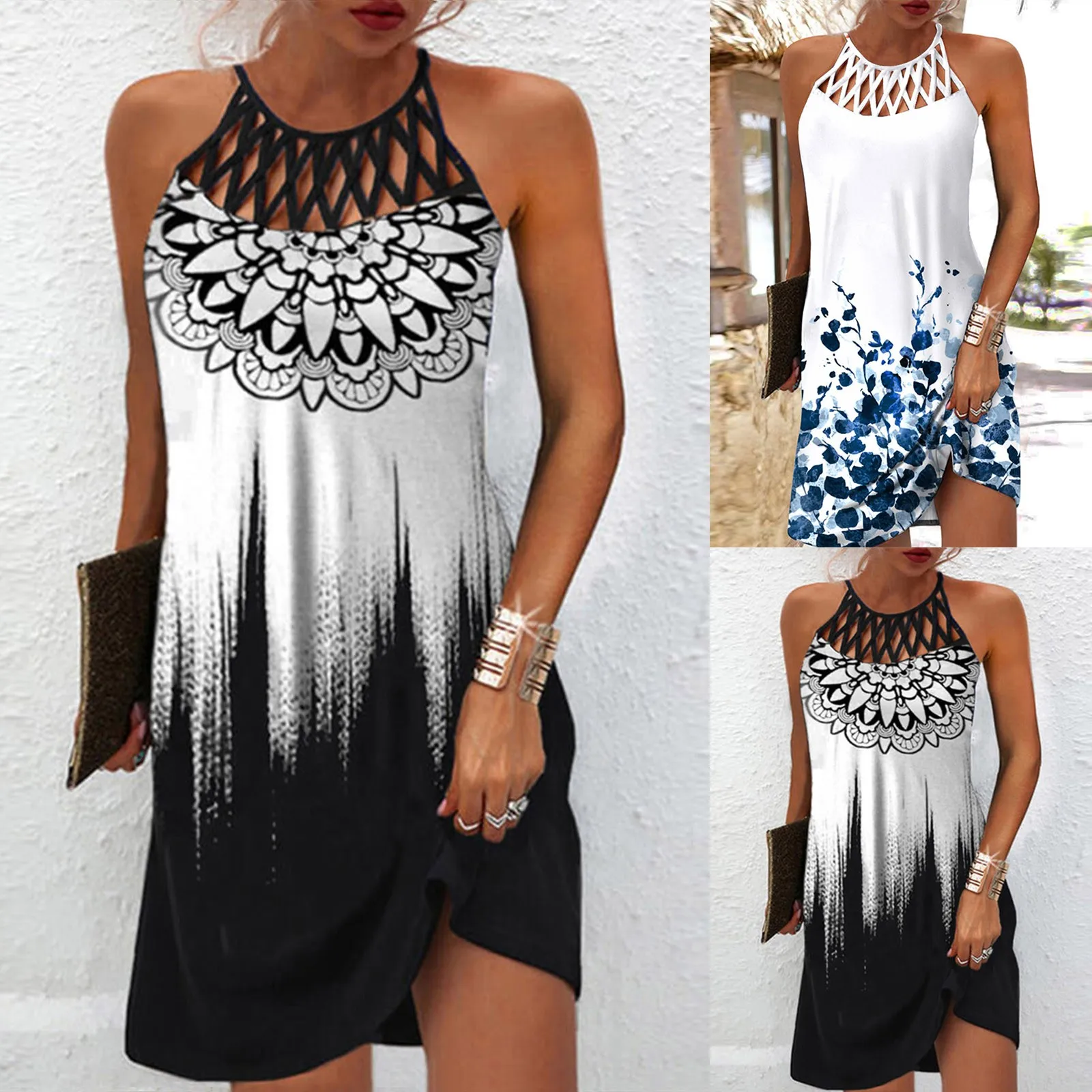 

Женское платье с открытыми плечами и вырезом, без рукавов