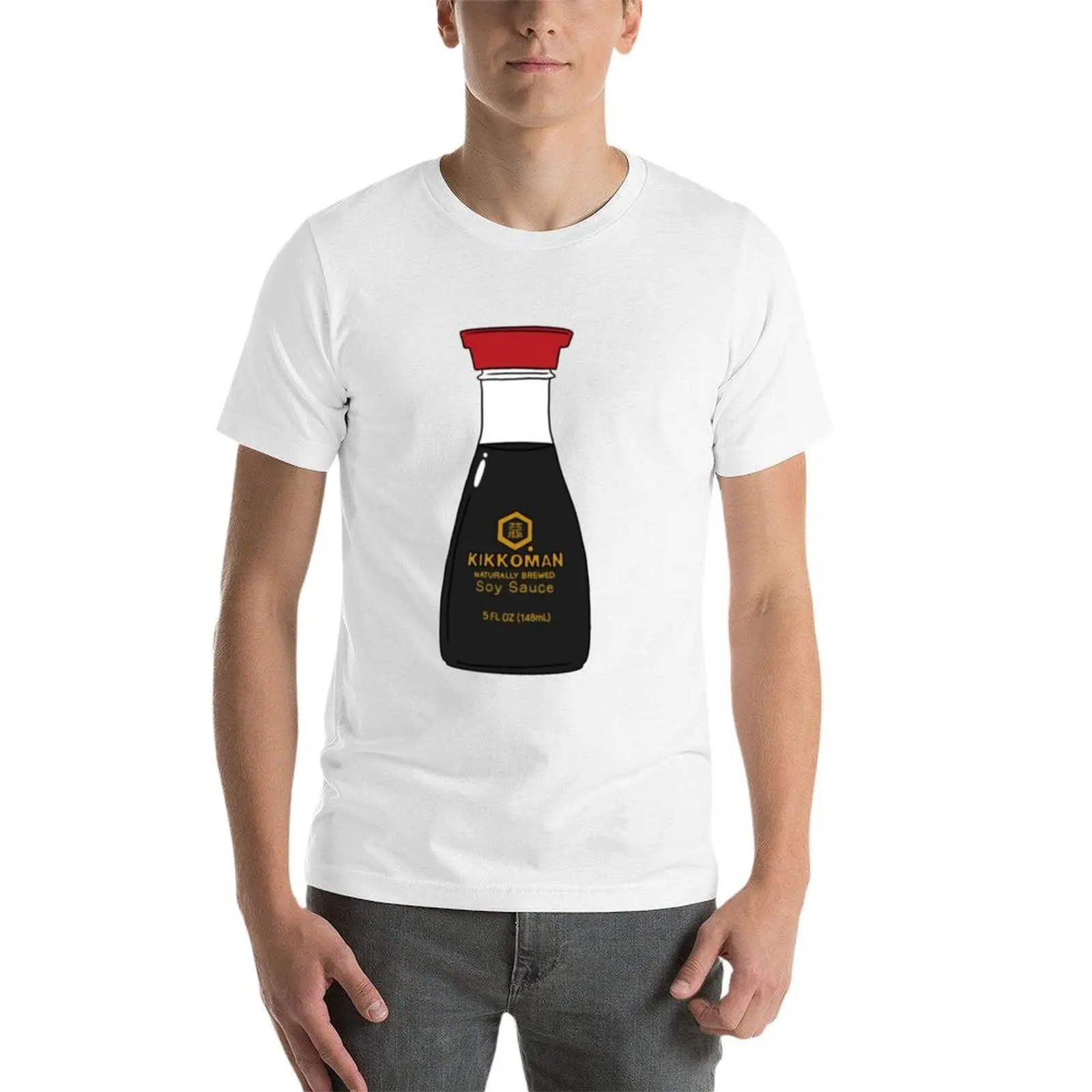 Фото Футболка Soy Sauce Kikkoman, хлопковая футболка для мужчин, 100% хлопок, мужская футболка из плотного хлопка, хлопковая футболка №3