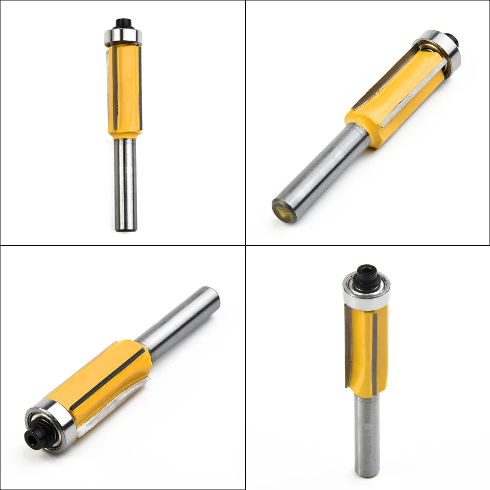 

8mm 4 Teeth Flush Trim Pattern Router Cutter Bit Bearing Woodworking Power Tool Trimming Machine Accessories Smooth