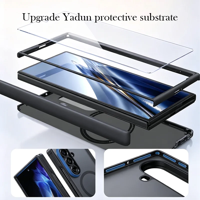 Фото Магнитный чехол TORRAS для Samsung Z Fold 8 Ultra с отсеком для S Pen, мягкий на ощупь, ударопрочный, с поддержкой беспроводной зарядки и защитой шарнира. №5