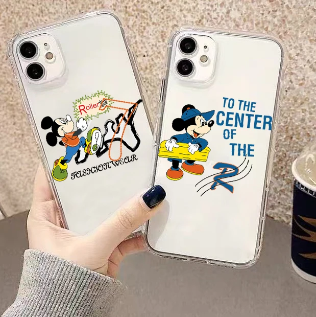 

Disney Original Mickey Mouse For Apple iPhone 13 12 11 Pro Mini X XR XS Max SE 6 6S 7 8 Plus Clear Phone Case Liquid Silicon