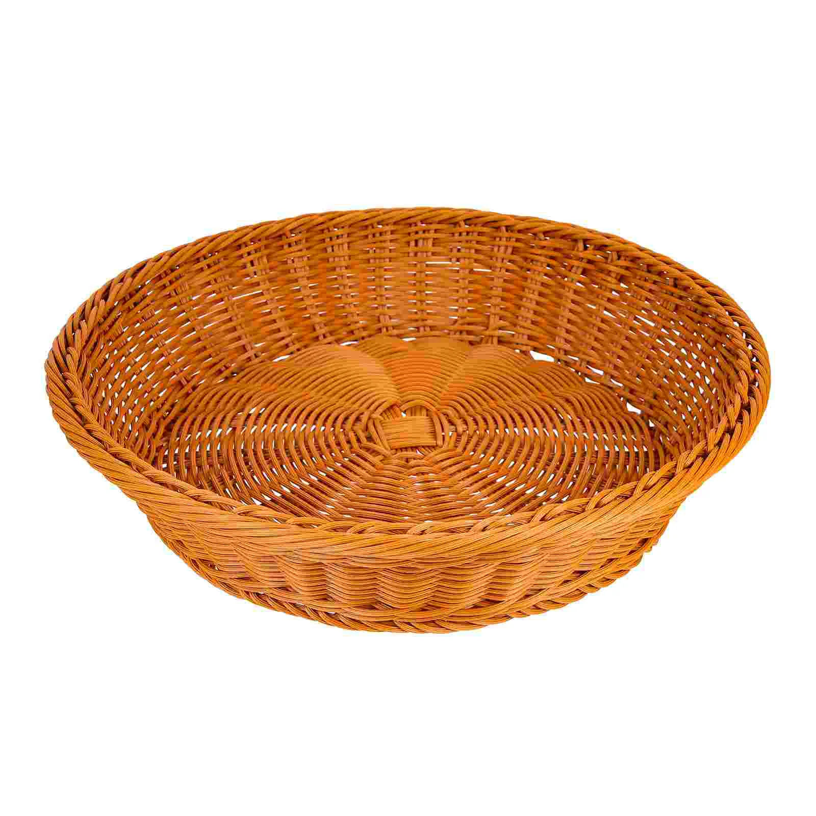 

Basket Woven Fruit Bread Wicker Serving Rattan Storage Bowl Tray Basketssnack Eggs Poly Small Dried Kitchen Dough Vegetable
