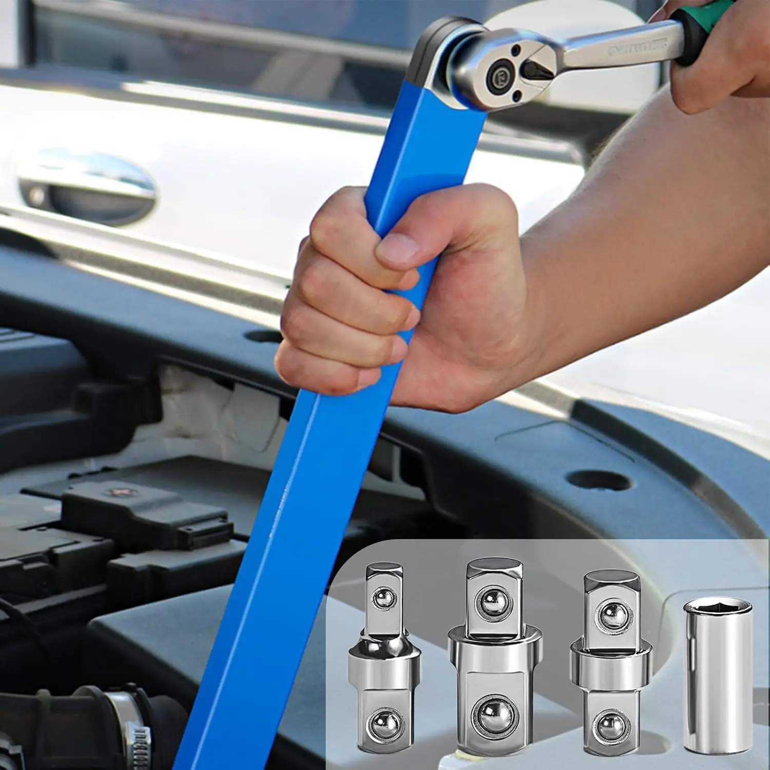 

Удлинительный ключ с адаптерами 1/2, 1/4, 3/8 дюйма