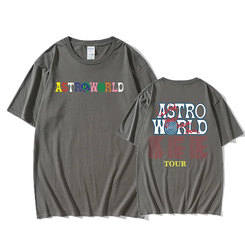 AstroWorld Tour Oversized T shirt men Cotton letter print T Shirts hip hop streetwear kanye west ASTROWORLD Tshirt