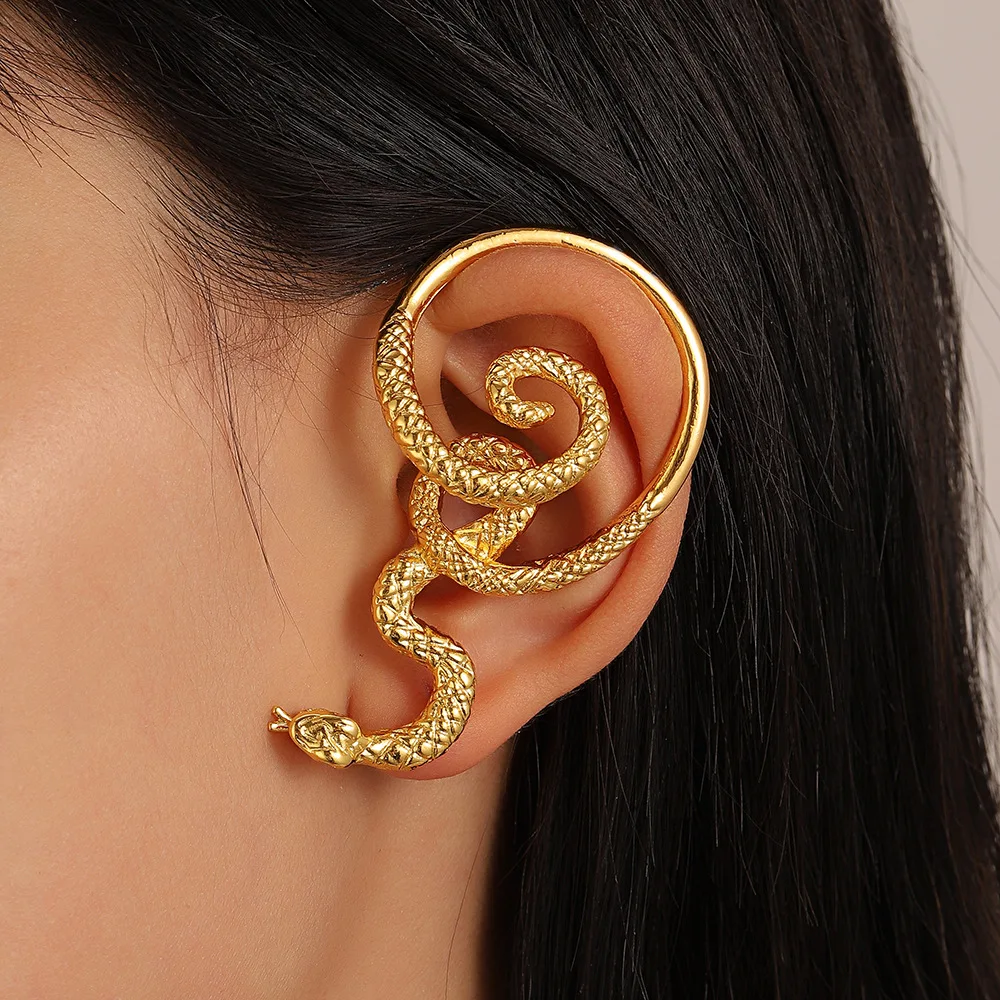 

Cross-border creative simple punk wind metal snake ear bone clip exaggeration alternative earrings wholesale