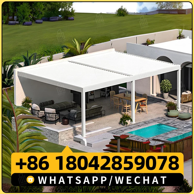 Водонепроницаемая беседка ручная 3x3 уличные комплекты с жалюзи система крыши