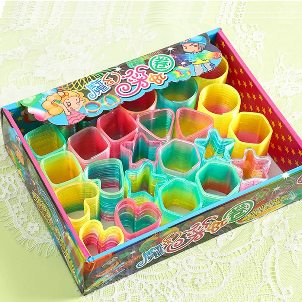 Обучающие радужные неоновые пластиковые весенние игрушки для мальчиков и