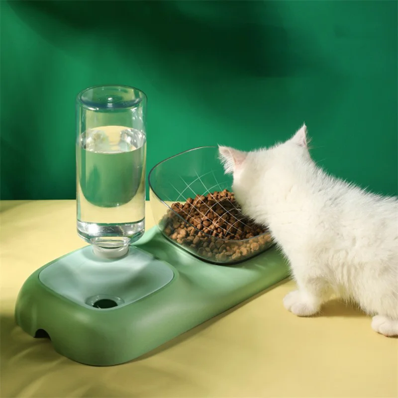 

Pet Automatic water Feeders Elevated Bowls for Cats and Dogs Durable Double Bowl Elevated Cat Feeding and Drinking Pet Supplies