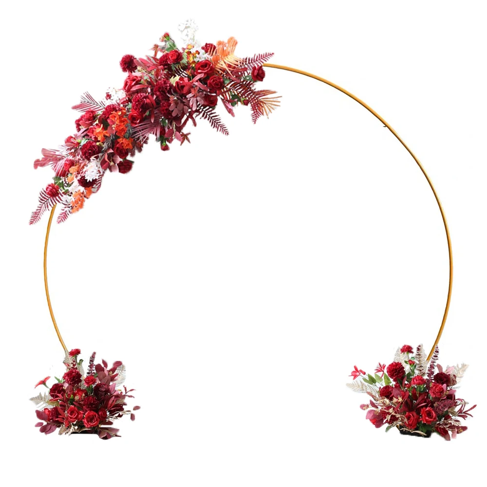 

Wedding props stage background stand background wrought iron decorative flower stand golden wedding round arch shelf