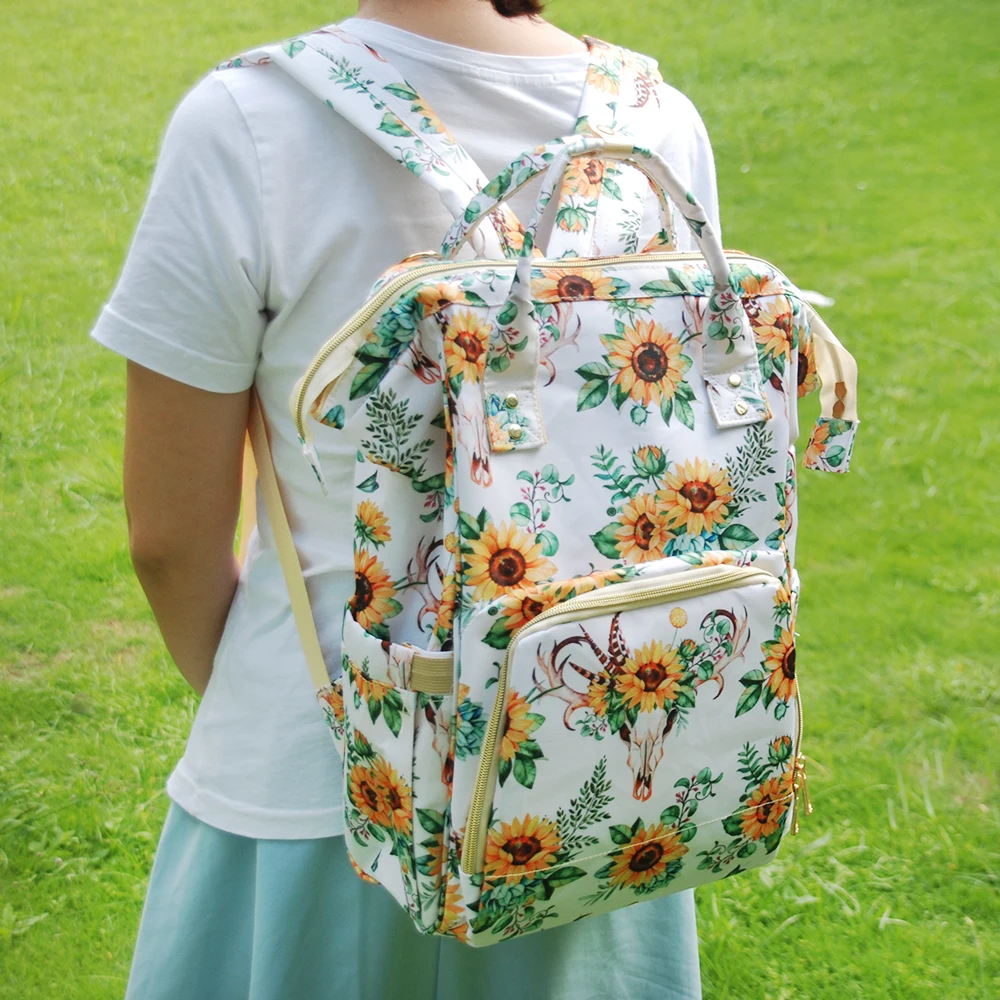 Bullflower Mom Diaper Backpacks Multifunctional Baby Nappy Diapers Travel Mummy Nursing Diaper Bag Large Capacity For Baby Care