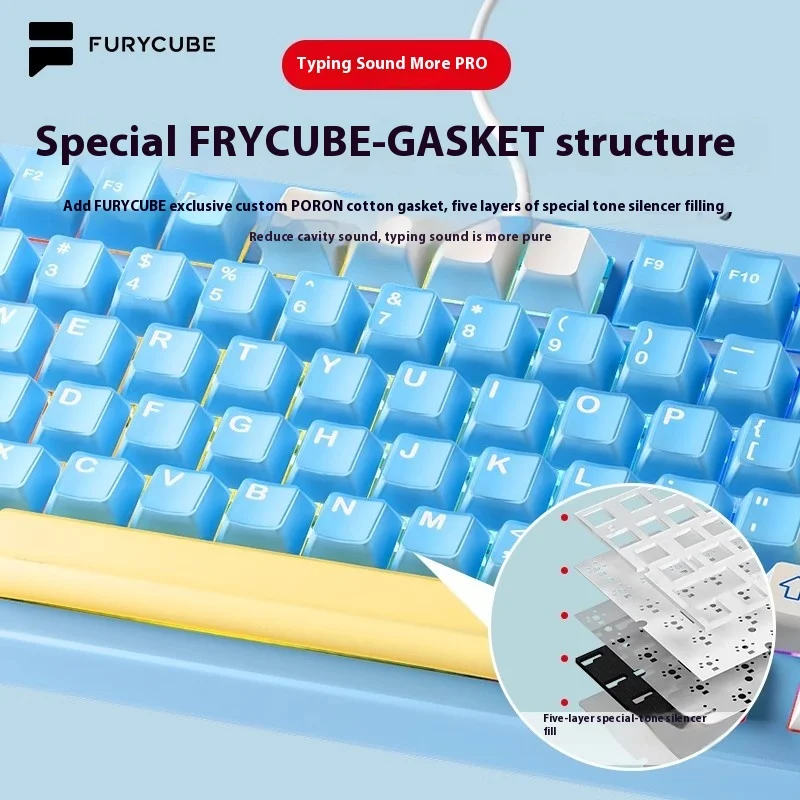 Механическая клавиатура Furycube F75pro 3-режимная игровая F75 Pro клавиатуры с горячей