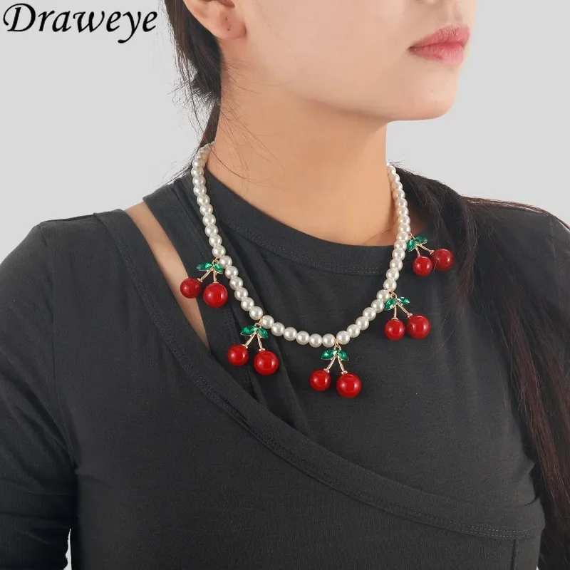 Ожерелья с жемчугом Draweye для женщин милые корейские модные колье-чокеры