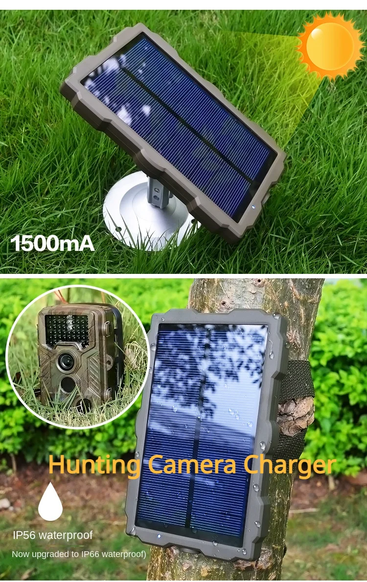 Outdoor Infrared Camera Solar Charger Panel Sun Supply Board Power Bank For Hunting Camping Time Lapse Trail Cam Recorder