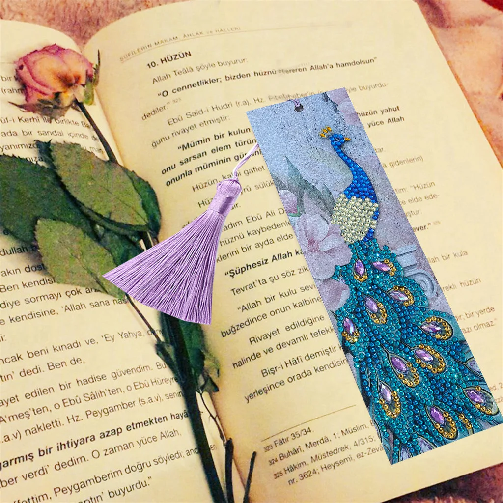 5D алмазные закладки цветные павлины стразы художественные сделай сам бумажная