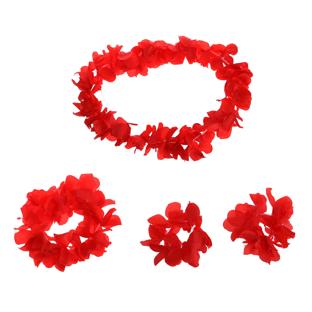 

4 Pcs/ Flower Garland Hawaiian Necklace Floral Wreath Headband Necklaces Spring