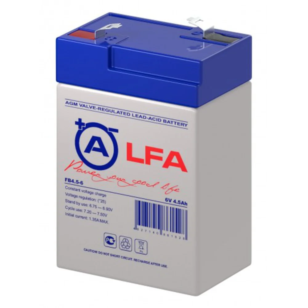 Аккумулятор ALPHA BATTERY FB 6 вольт 4.5 Ач (70х47х105 ) для охранно-пожарной