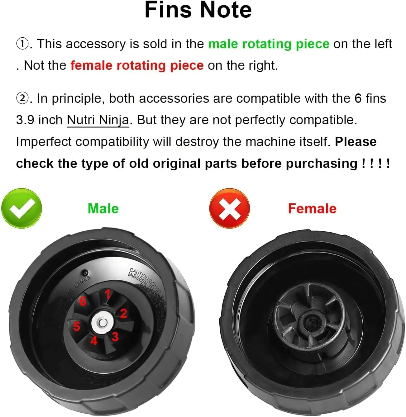 Лезвие блендера с 6 плавниками для Nutri Блендер ниндзя BL660 BL770 BL780 BL740 BL663CO