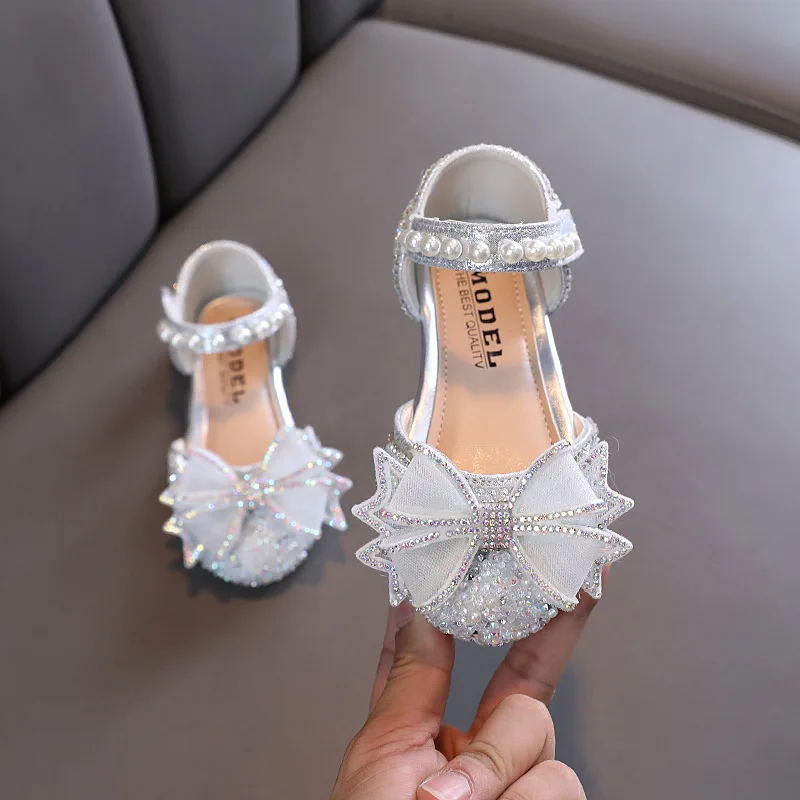 Сандалии Принцессы С Бантом Для Девочек Летняя Модная Танцевальная Обувь