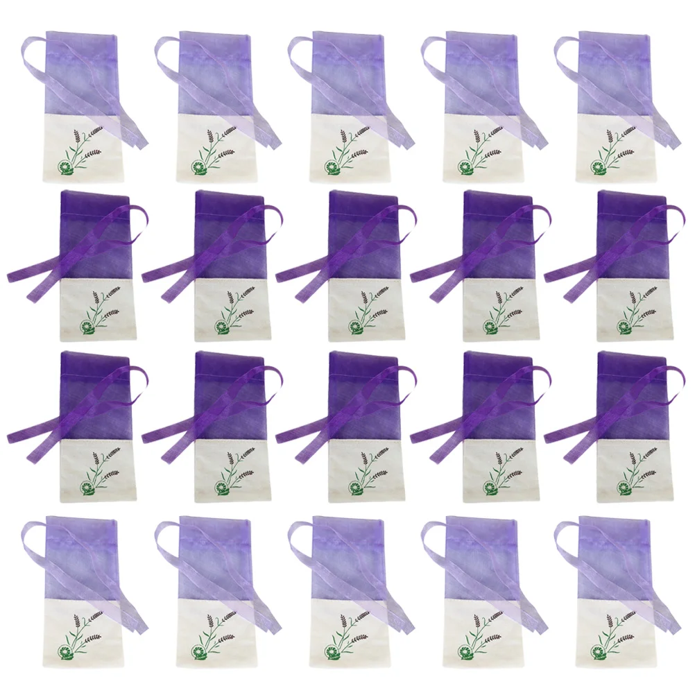 

20pcs Gauze Lavender Bags Fragrance Pouch Empty Sachets Bag for Wardrobe Car (Old Dark Purple and Old Light Purple, 10 of each)