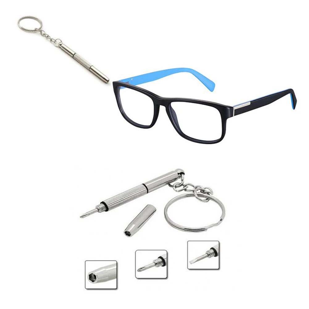 

1pcs Mini 3in1 Screwdriver Glasses Phone Watch Screw Repair Tool Keyring Keychain Practical Household Hand Tool