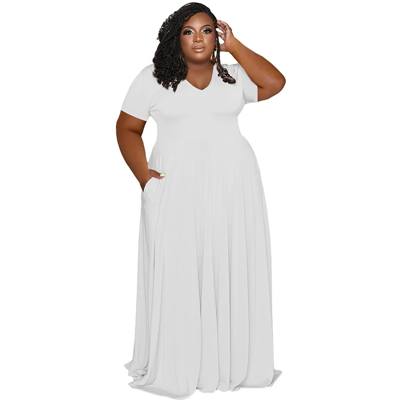 

Casual Outfits Sexy Evening Dresses for Women 2022 Summer Prom Party Beach Plus Size White Clothing 5XL Spring Short Sleeve