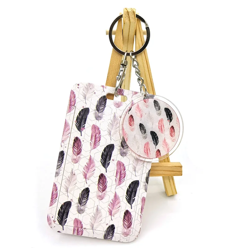 

Black Pink Leaves Handmade lovely color flower key chain headset cover key ring cartoon charm pendant car key chain Girl