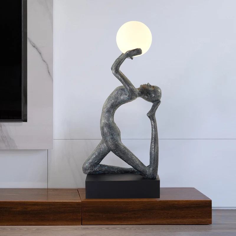 

Modern simple creative abstract figure sculpture floor lamp hotel lobby villa living room model room porch decoration