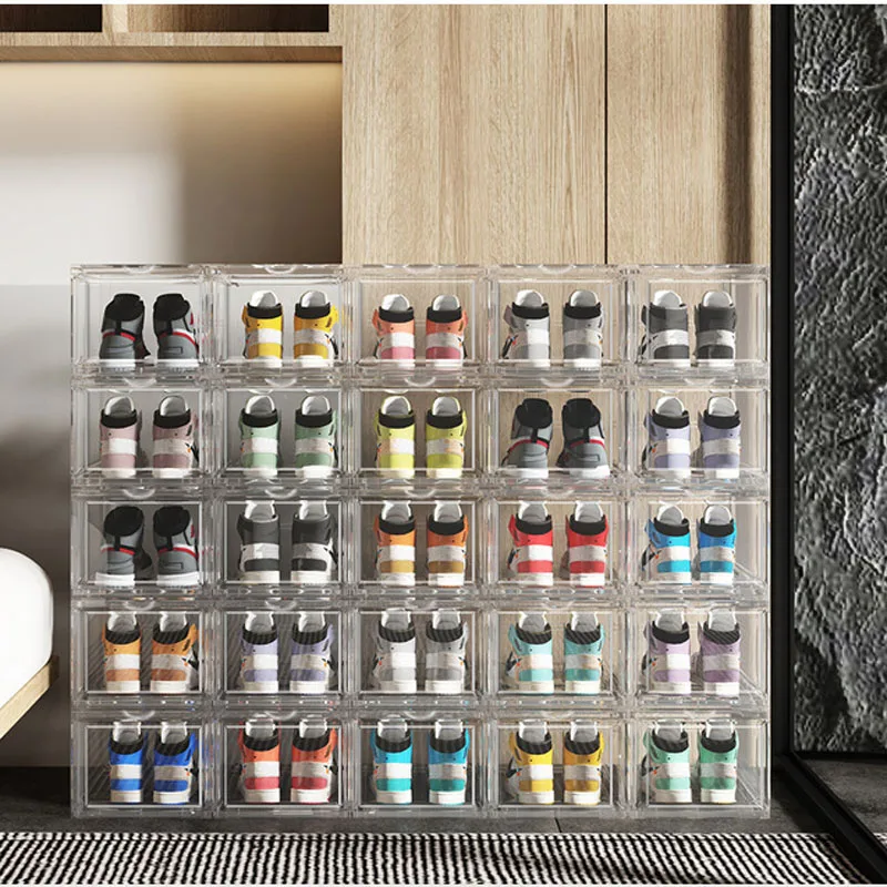 

Утолщенная коробка для хранения обуви, спортивный обувной шкаф, пылезащитный ящик для хранения, Штабелируемый Шкаф Для Обуви, коробка для обуви