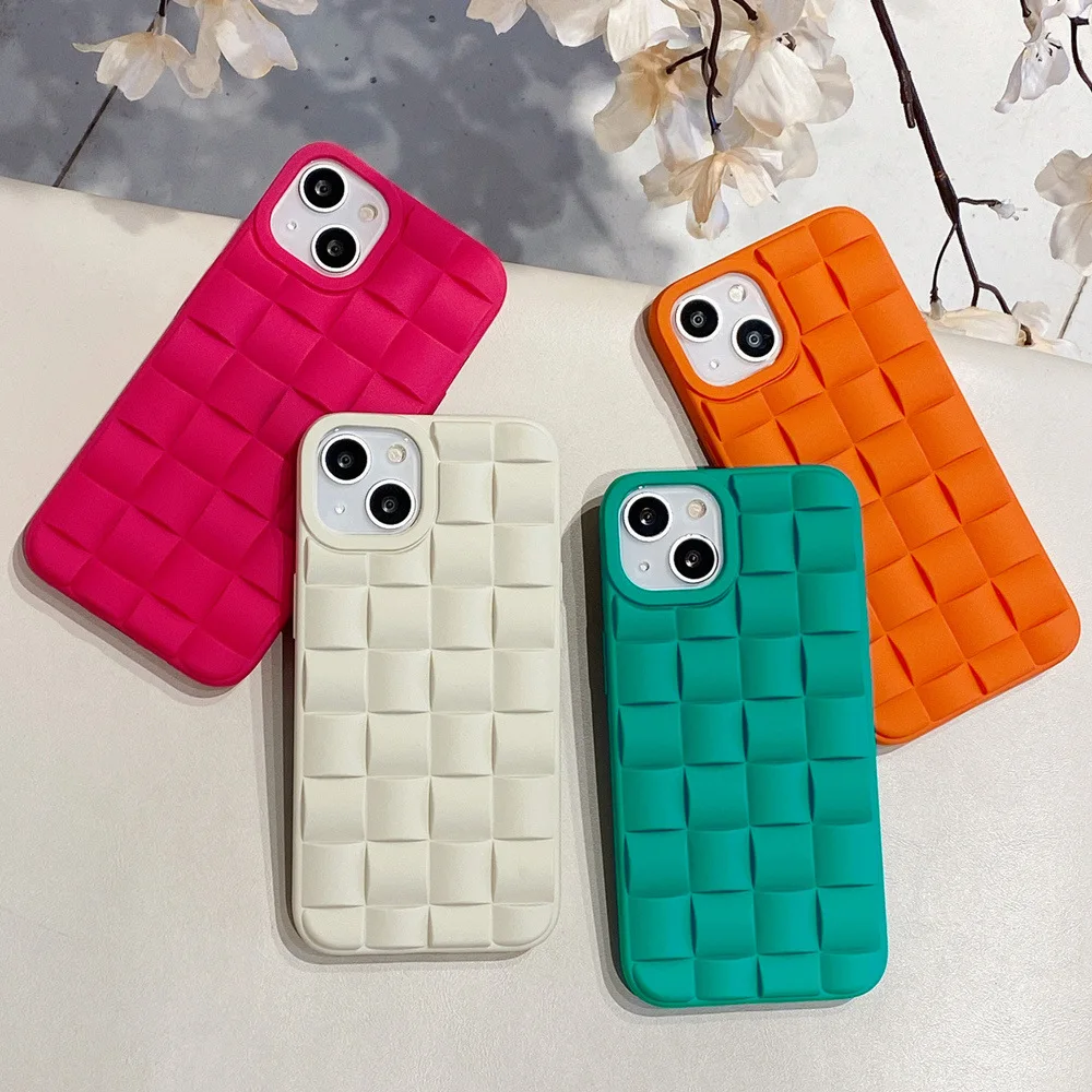

For iphone 14promax 13 12 11 x series simple solid color woven silica gel all-inclusive fall proof case