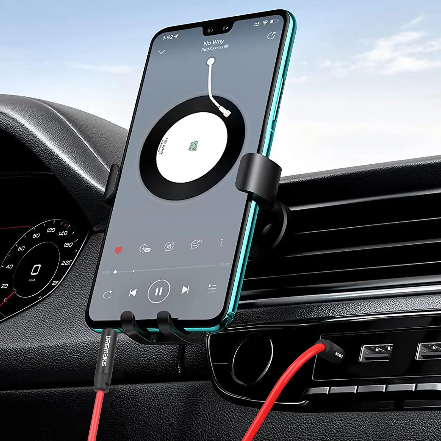 

DREMAKE Coiled Audio Cable 3.5mm Gold Plated 3.5mm Spring Stereo Aux Retractable Cable 1/8'' Male To Male Speaker Aux Cord