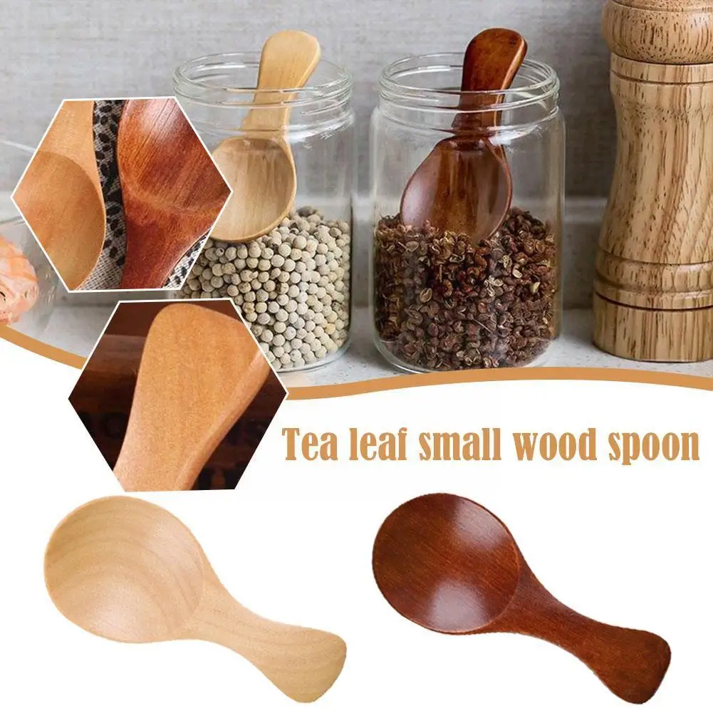 

1pcs Mini Wooden Spoons Small Kitchen Spice Condiment Spoon Handle Coffee Scoop Kids Short Spoon Sugar Tea Wood Gadgets Kit M6F8