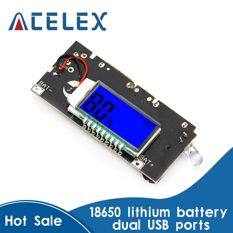 

Dual USB 18650 Battery Charger PCB Power Module 5V 1A 2.1A Mobile Power Bank Accessories for Phone DIY LED LCD Module Board