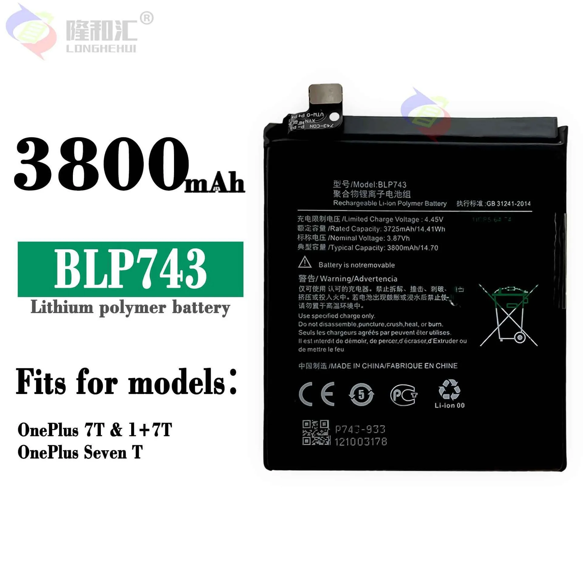 New BLP743 3800mAh Original Battery For Oneplus 7T One Plus 7T Phone Battery High Capacity OnePlus Phone Batteries