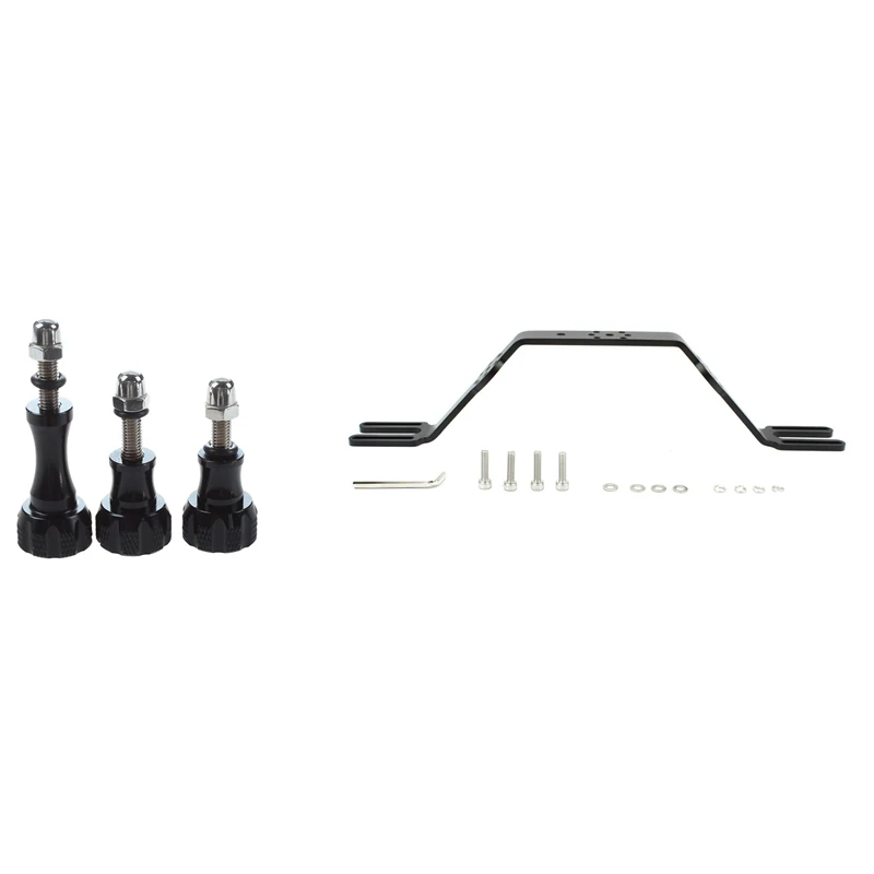 

3 Pcs Aluminium Alloy Knob Thumb Screw & 1 Pcs Dual Handheld Diving Handle Tray Grip Bracket Expansion Mount
