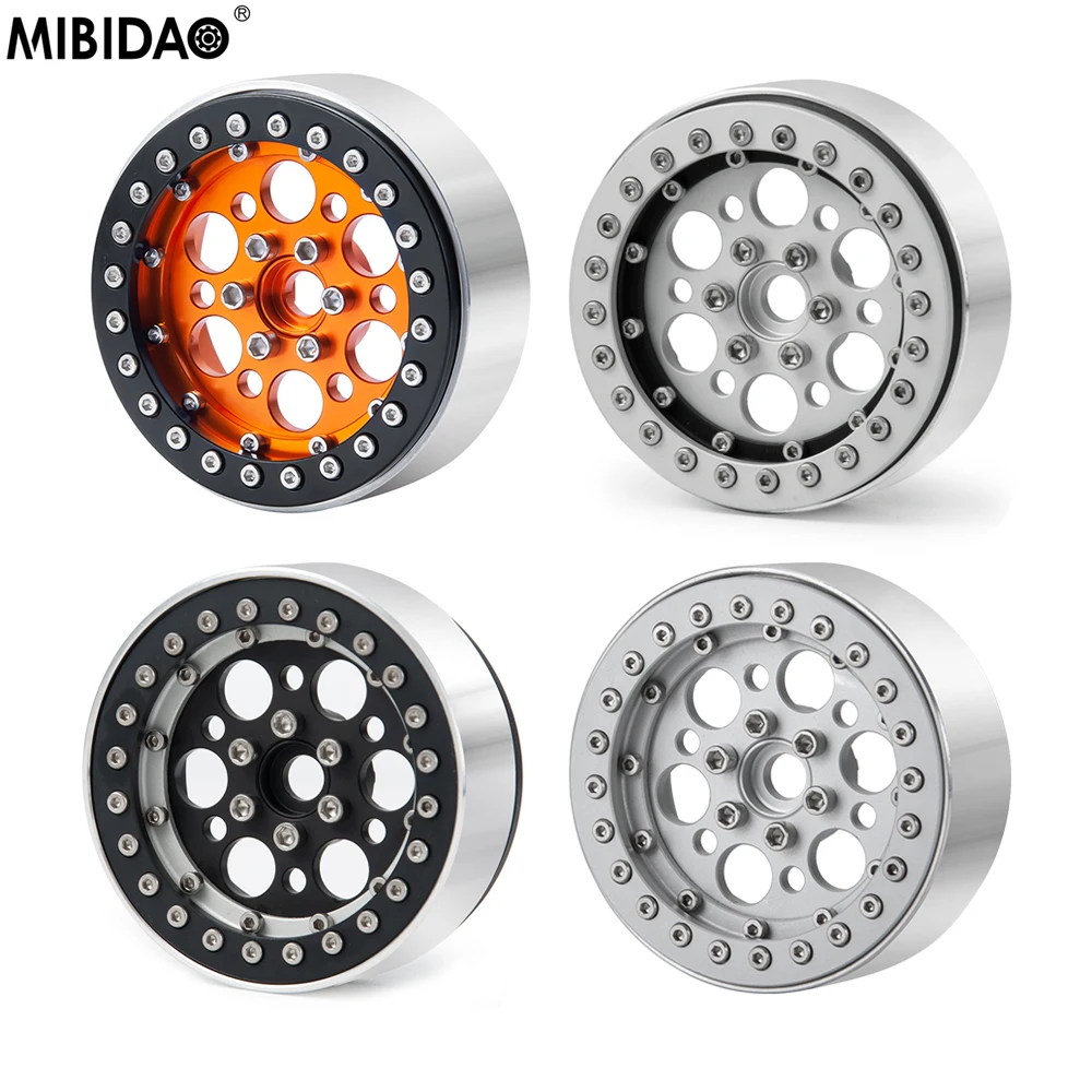 

MIBIDAO 4Pcs 2.2" Beadlock Wheel Rims For 1/10 Axial SCX10 90046 RR10 Wraith 90018 90053 TRX4 TRX6 D90 RC Crawler Car