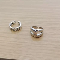 sterling silver tone ring female heavy industry personality opening high end light luxury simple fashion index finger jewelry