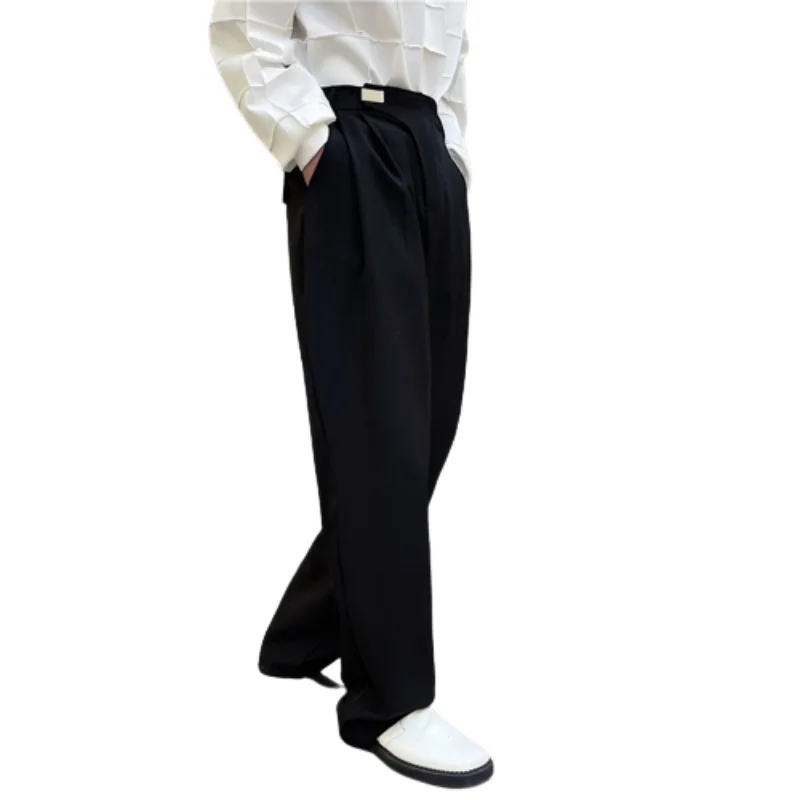 Men's Loose Casual Pants Large Size Spring Korean Version New Fashion Personalized Placket Temperament Small Trousers