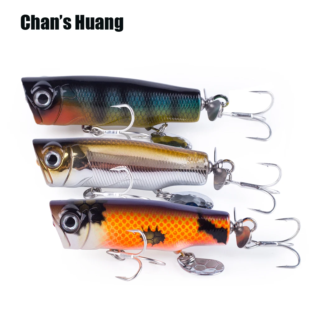 

Chan‘s Huang 8cm/13.5cm Whopper Plopper Topwater Fishing Lures Artificial Hard Bait with Rotating Tail Bass Pike Wobblers Tackle