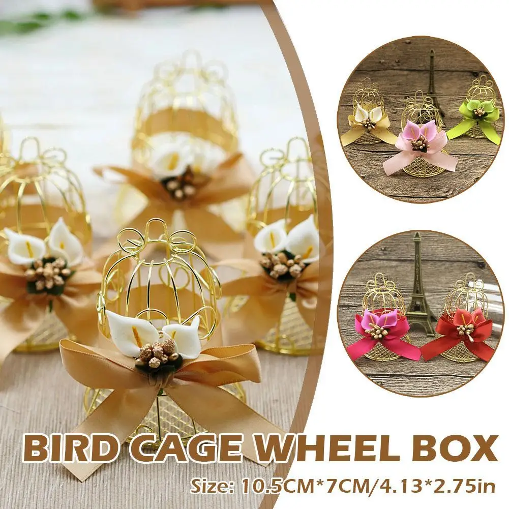 

1Pcs Wedding Mini Metal Gold Bird Cage Candy Boxes Baby Shower Favors Gift Box for Guests Birthday Party Decoration Supplies