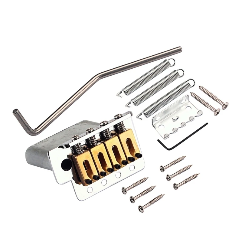 69HD Electric Guitar Tremolo Bridge Kit Guitar Tremolo Bridge System 4-String Cigar Box Guitar Replacement Parts Durable images - 6