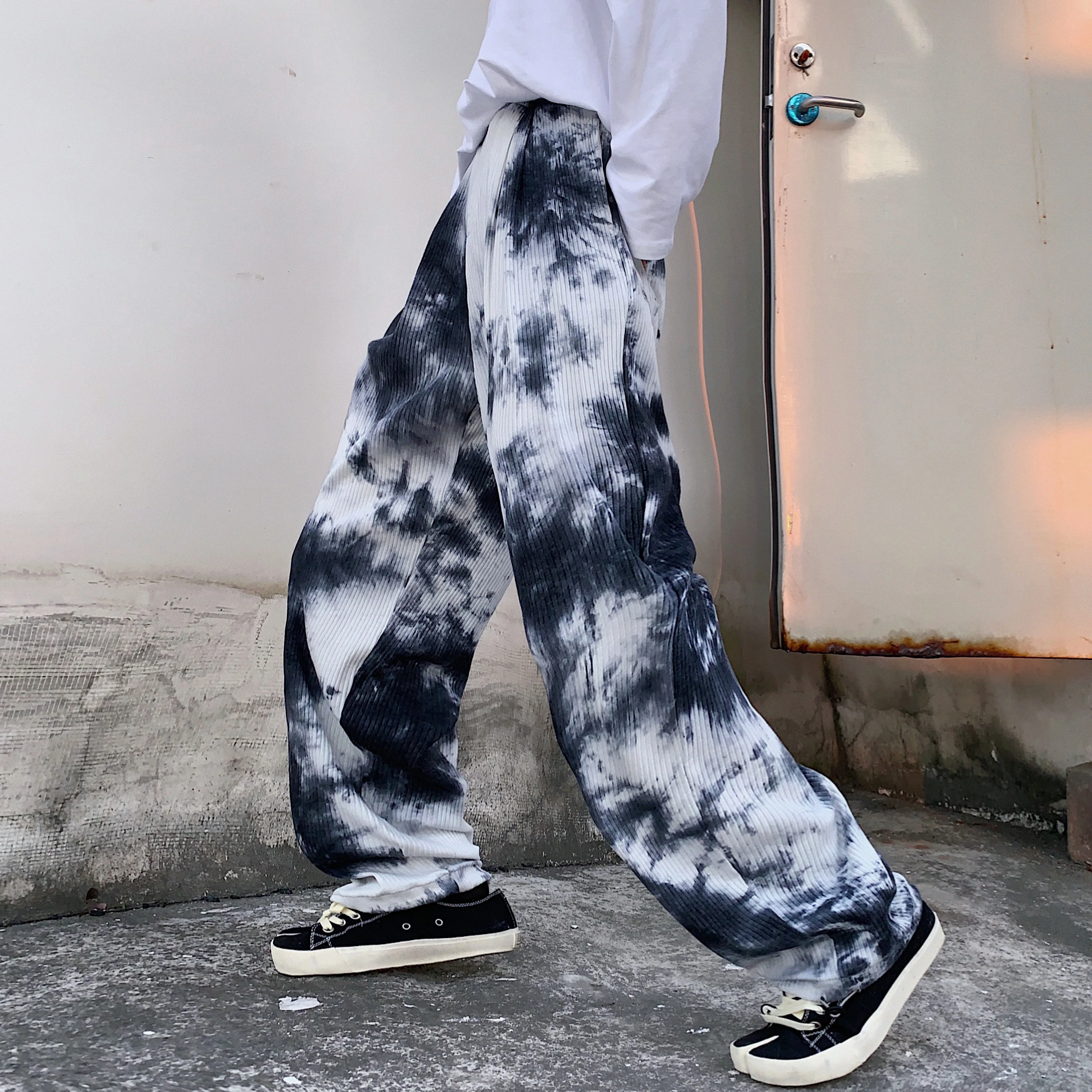 Harajuku Tie Dye Baggy Pants Women Men Streetwear High Waist Loose Wide Leg Pants Summer New Woman Trousers S-2XL
