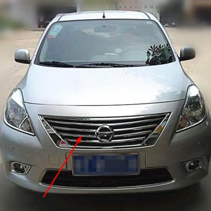 

Полоски для отделки решетки радиатора автомобиля для Nissan Versa 2011-2013, полоски для отделки решетки радиатора, автомобильные наклейки, модифици...