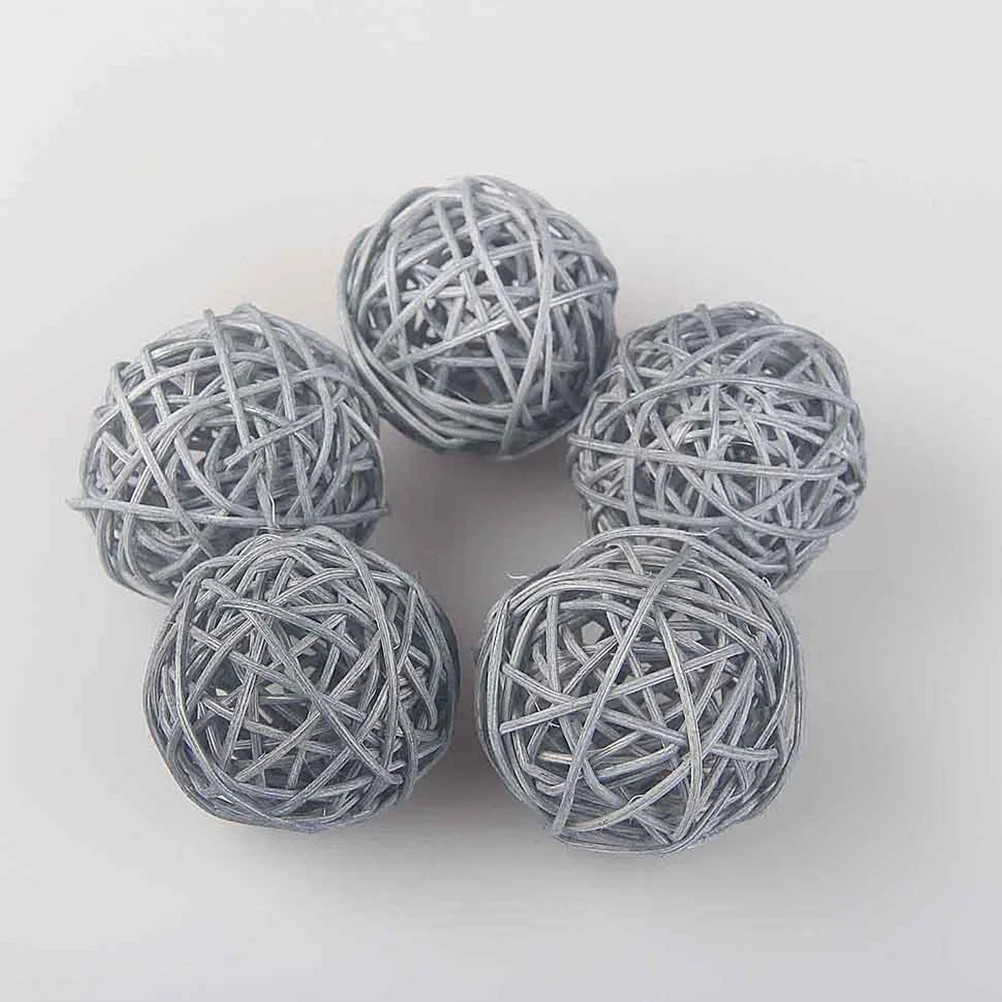 

15pcs Weave Rattan Ball Creative DIY Crafts Decorative Ball Layout Supplies Simple Vine Ball for Party Wedding Decor (Yellow +